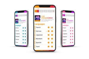 Live Interpretation Language Selection in AGM- Mobile View