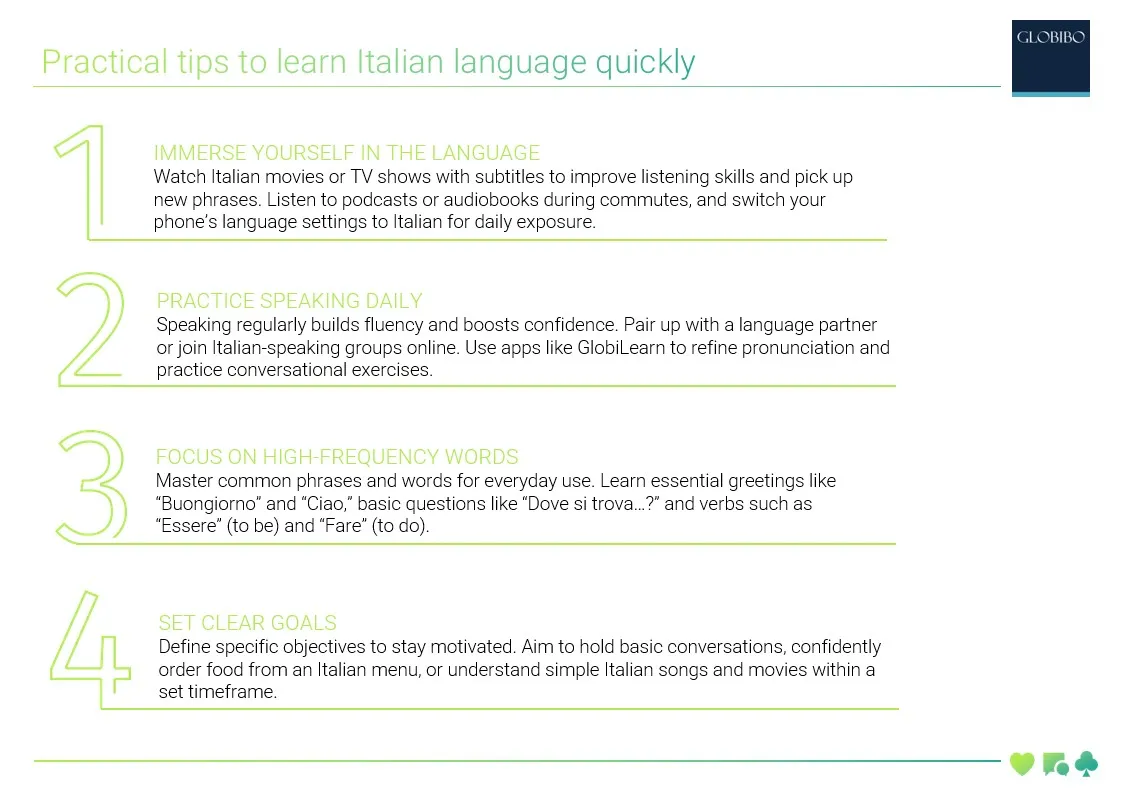 Practical tips to learn Italian language quickly